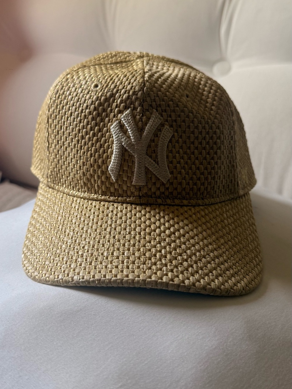 KITH RAFFIA New York Yankees Straw Baseball Cap - Beige